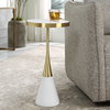 Apex White Concrete Accent Table, Side & End Table by Uttermost, 12.5" width x 24" height x 12.5" depth thumbnail 2