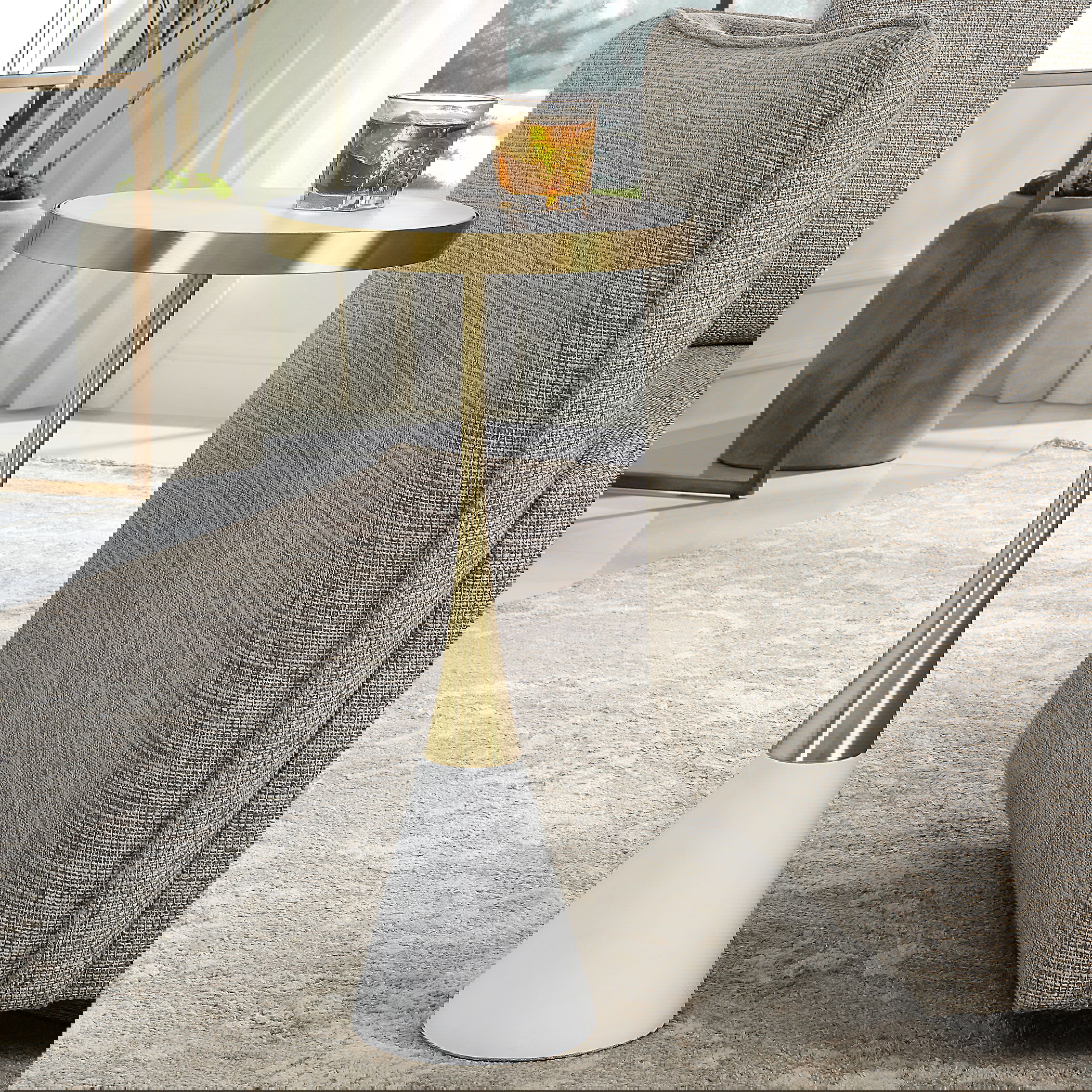 Apex White Concrete Accent Table large image 