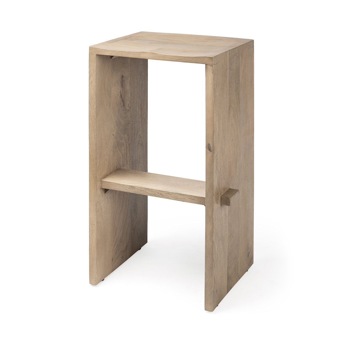 Aida Backless 30in Seat Bar Stool | Light Brown, Counter & Bar Stool by Mercana, 18.5" length x 14" width x 30" height View 1