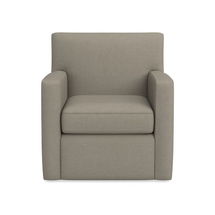 Online Designer Combined Living/Dining Brighton Swivel Armchair, Perennials Performance Canvas, Taupe, Ebony Leg