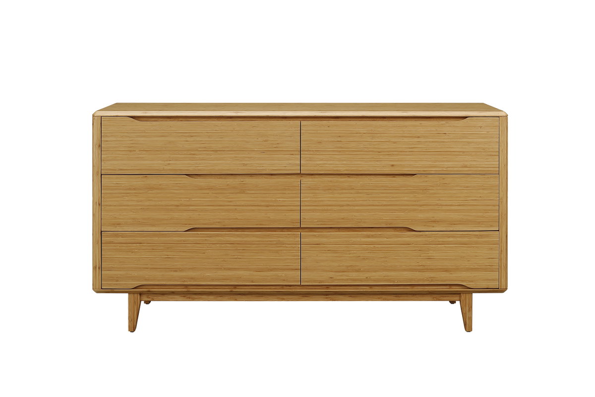 Currant Six Drawer Double Dresser, Caramelized, by Greenington, 19" length x 64" width x 34.25" height View 2