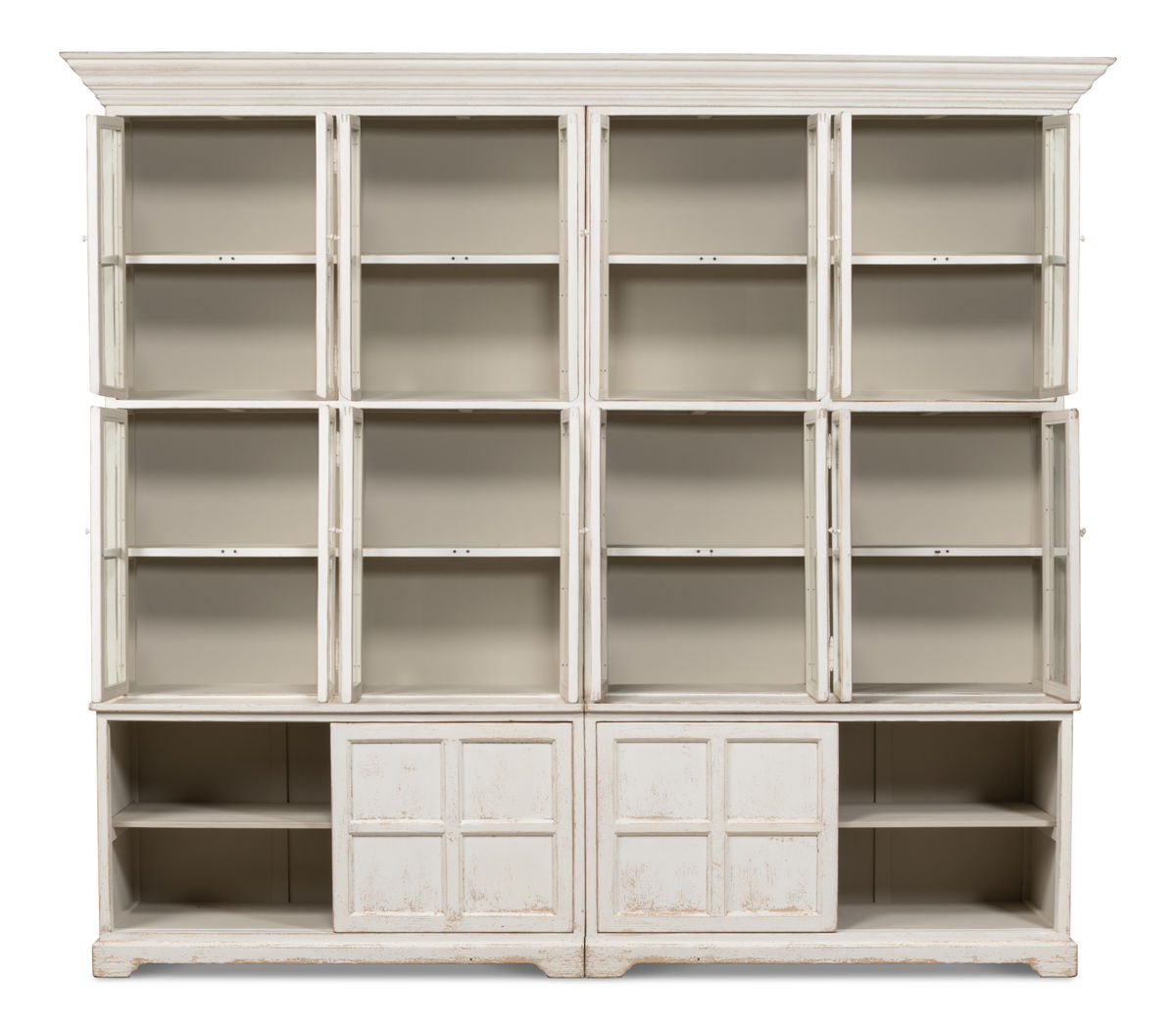 Glass Front Bookcase, by Sarreid, 1'10" length x 10'1" width x 8'10" height View 10