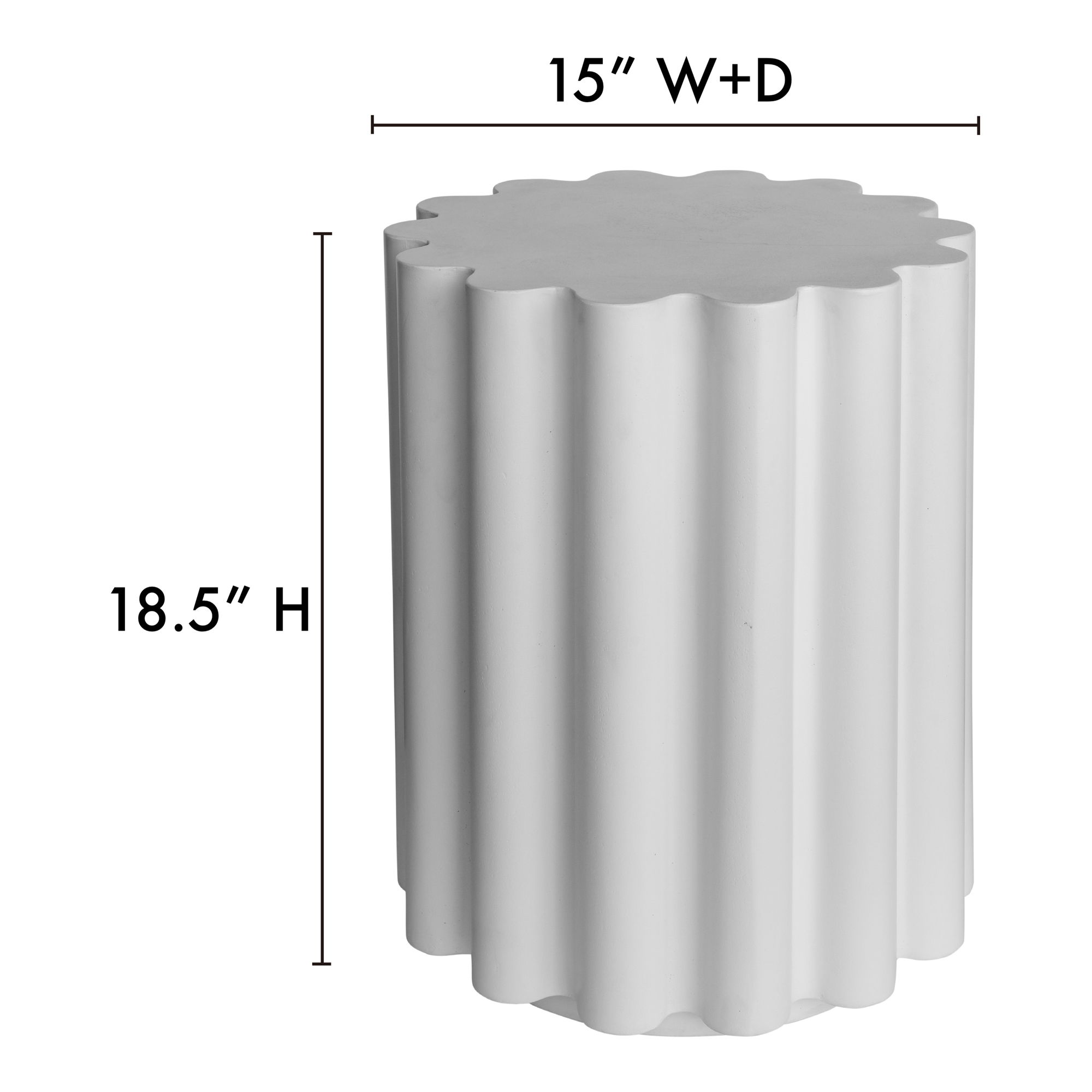 Taffy Accent Table White, Counter & Bar Stool by Moe's Home, 15" width x 18.5" height x 15" depth View 6