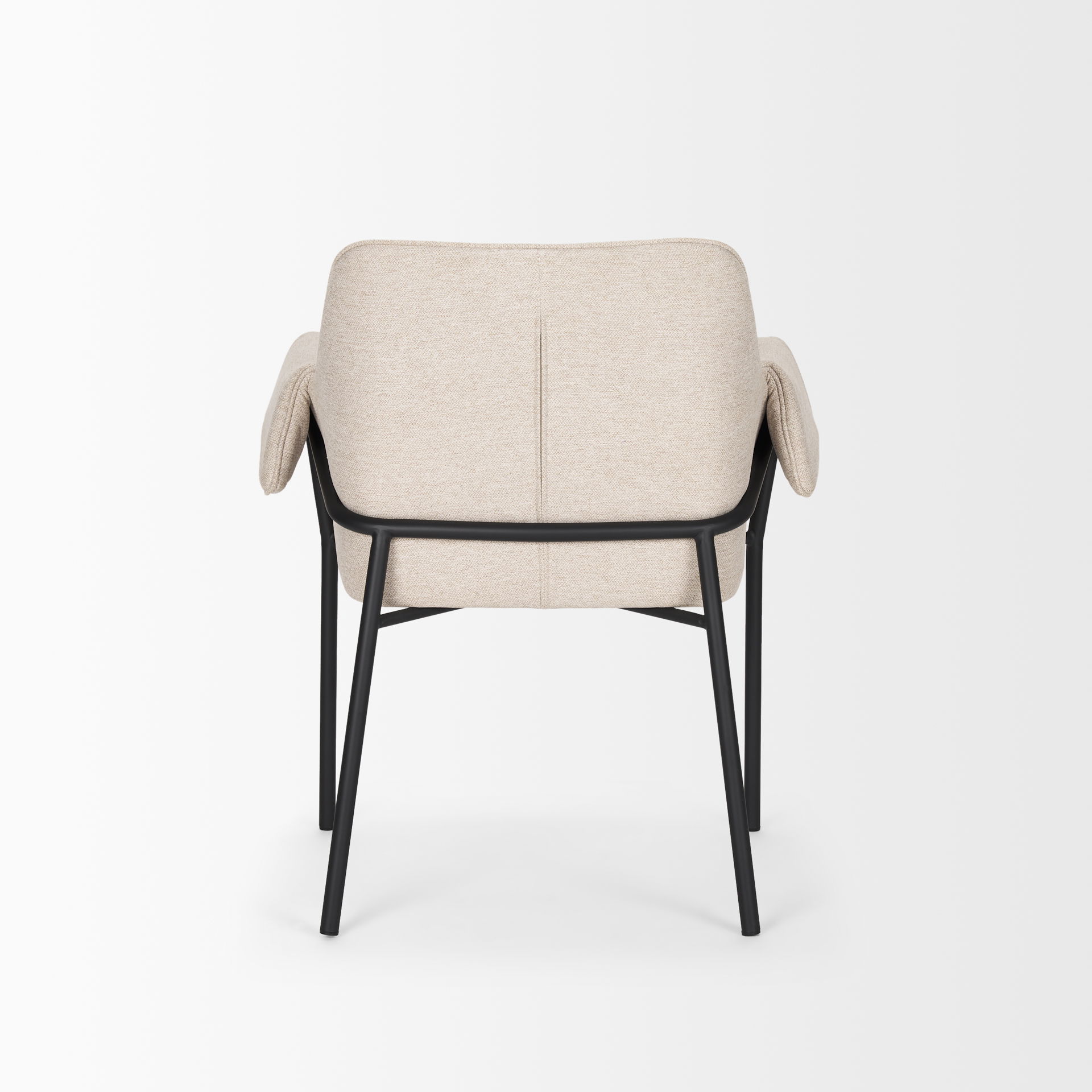 Brently Dining Chair with Oatmeal Fabric & Matte Black Metal Legs large image 