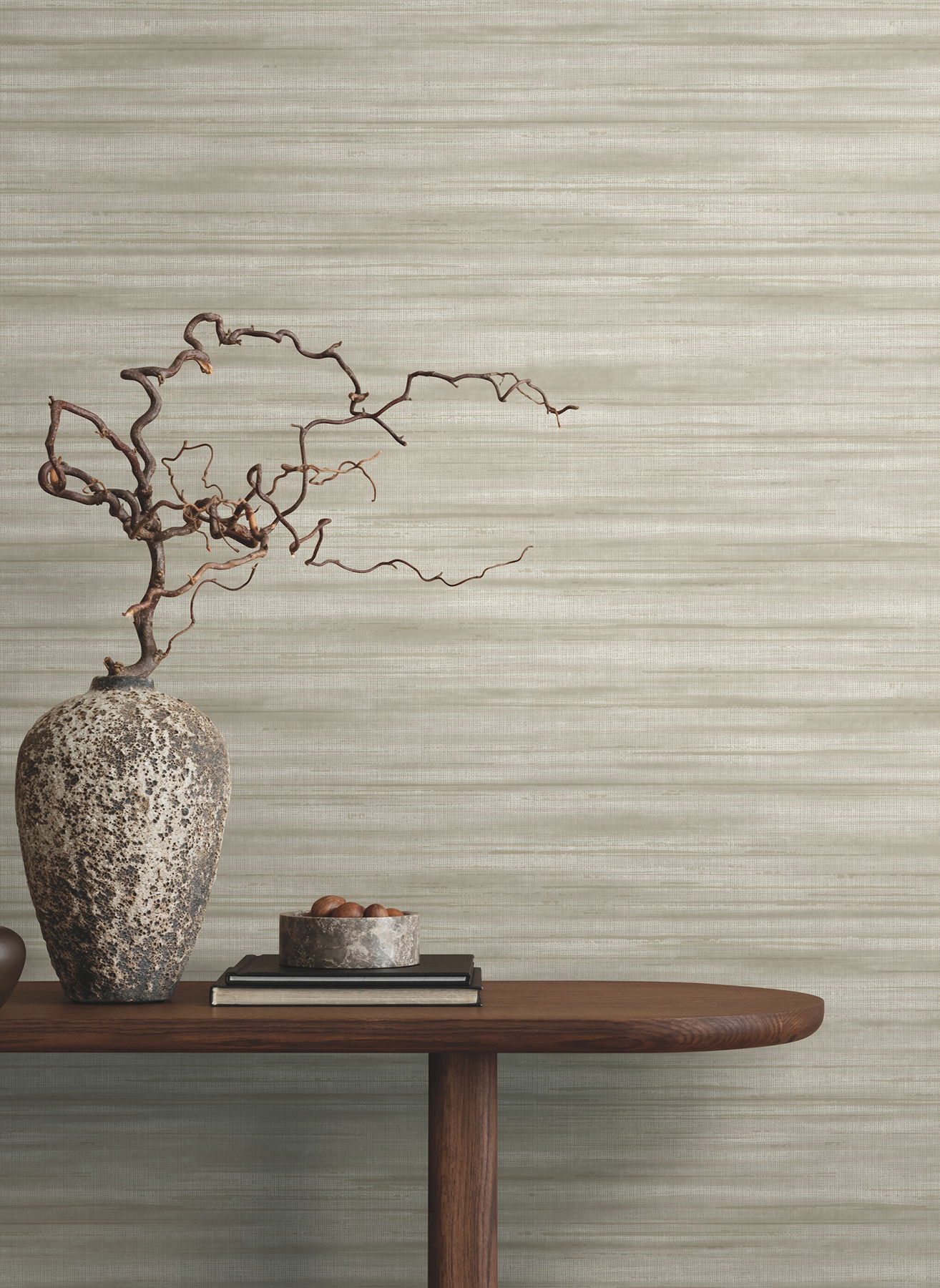 Brushed Linen Taupe Wallpaper large image 