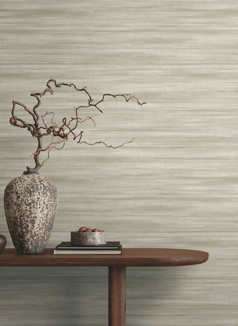 Brushed Linen Taupe Wallpaper