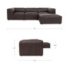 Form Lounge Modular Sectional Espresso Brown, Sectional Sofa by Moe's Home, 112" width x 26" height x 71.5" depth thumbnail 9