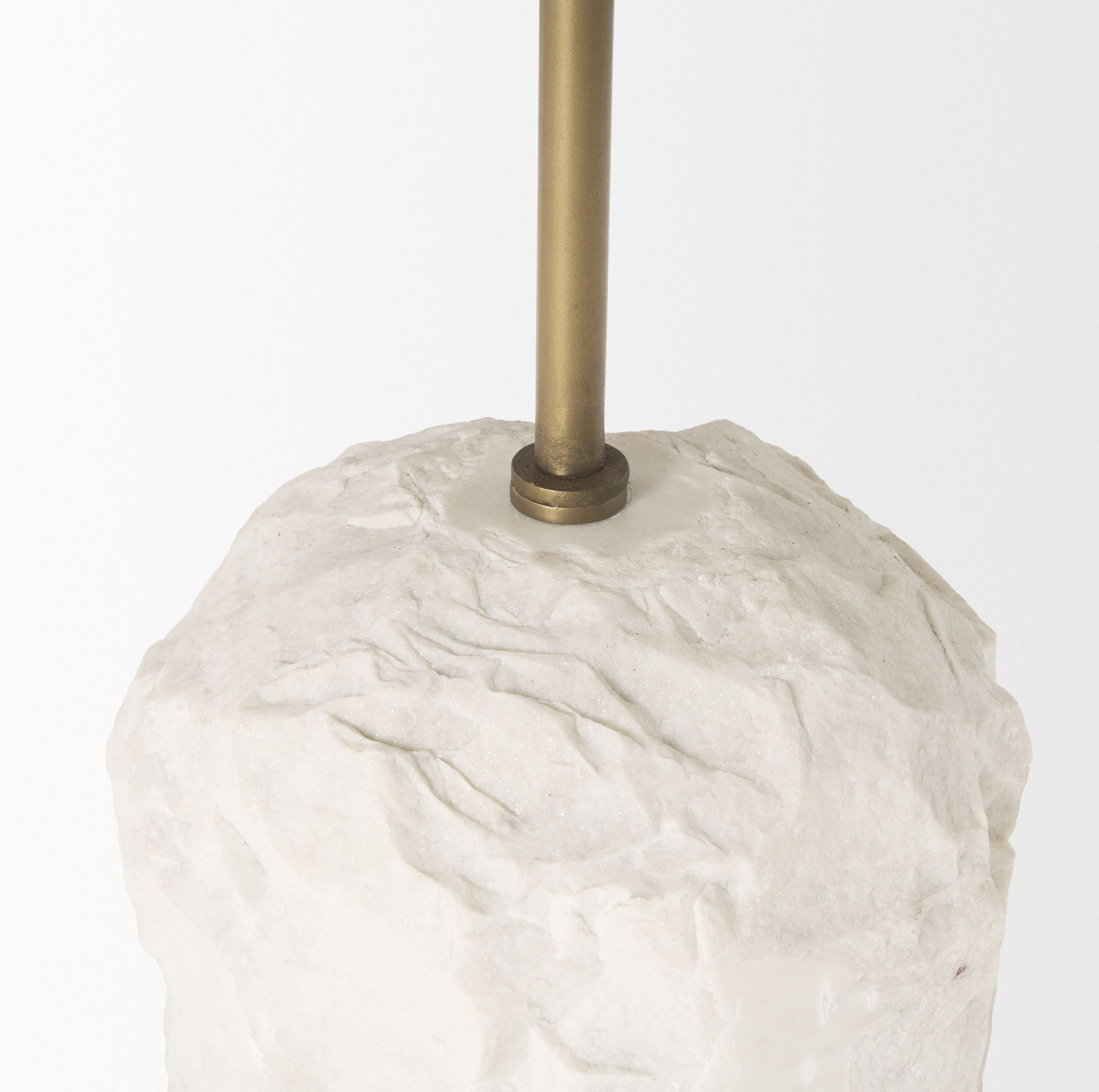 Rini Gold Metal and White Marble Accent Table large image 