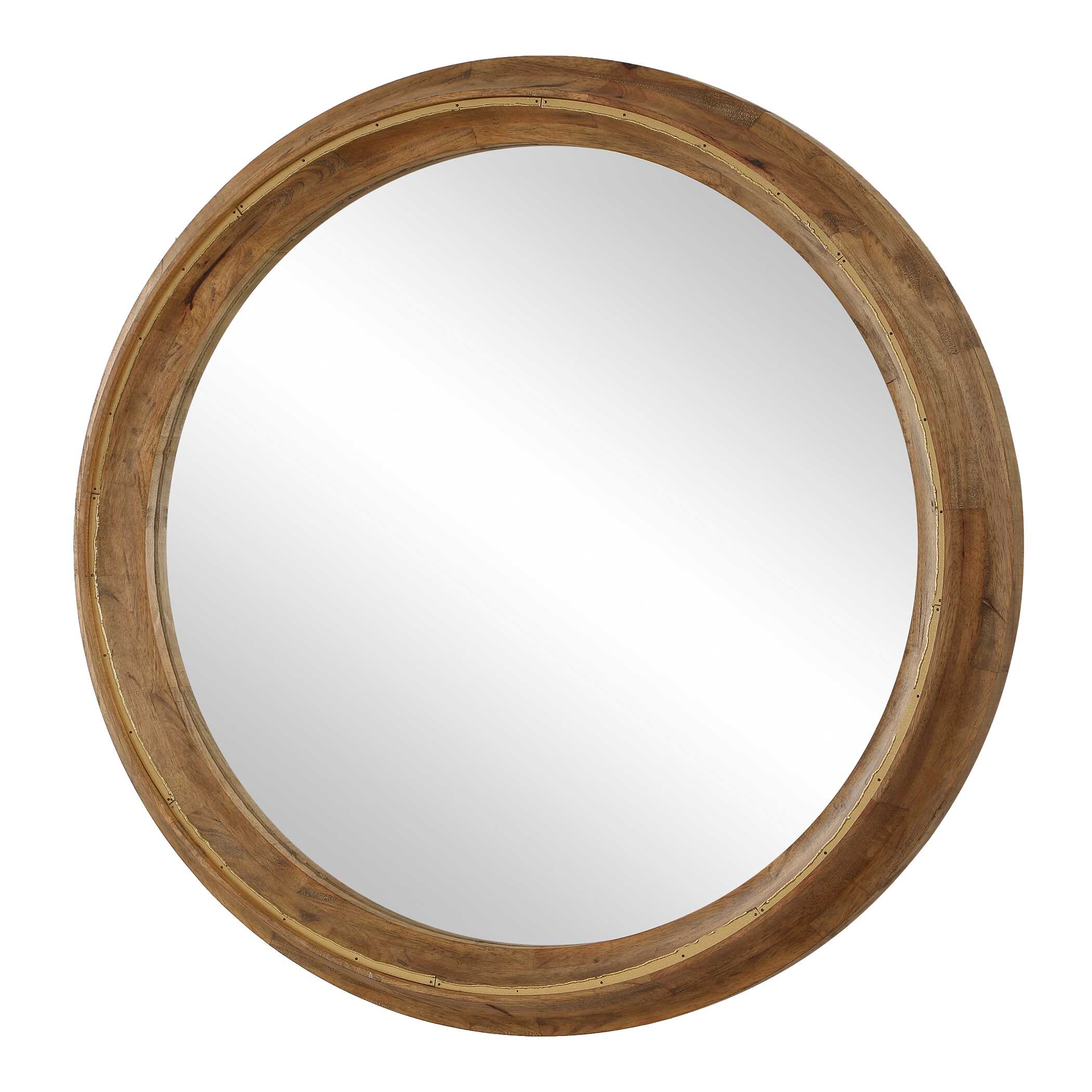 Frontier Round Wood Mirror, by Uttermost, 44.5" width x 44.5" height x 2.75" depth View 3