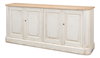 Antique Whitewash Sideboard, 4 Door, Cabinets & Sideboard by Sarreid, 83" length x 20" width x 36" height thumbnail 1