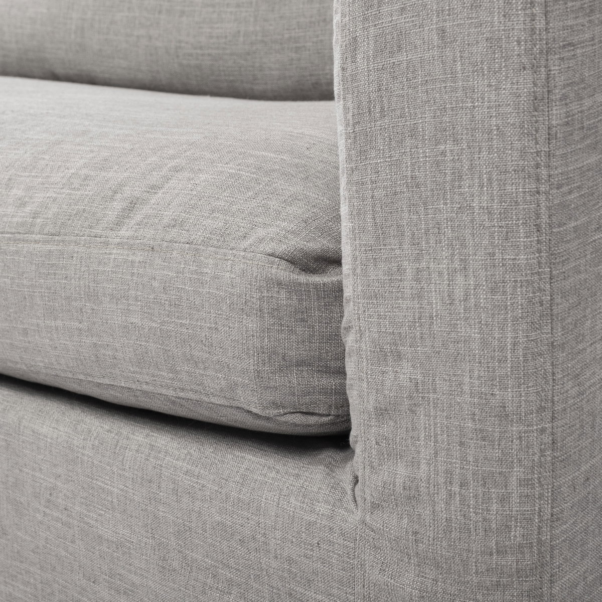 Denly III 38 X 38.25 X 34.5 Flint Gray Slipcover Upholstered Arm Chair, Accent Chair by Mercana, 38" length x 38.25" width x 34.5" height View 7