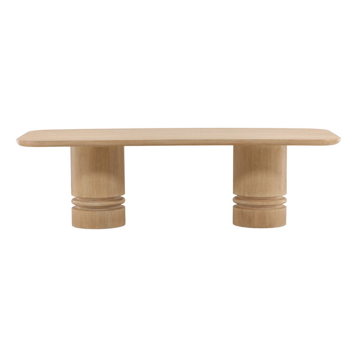 Torrin Dining Table Light Natural 102', by Dovetail, 102.4" width x 30" height x 44" depth View 2