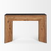 Tabor Natural Wood with Black Oak Waterfall Console Table, by Mercana, 47" length x 16" width x 31" height thumbnail 5