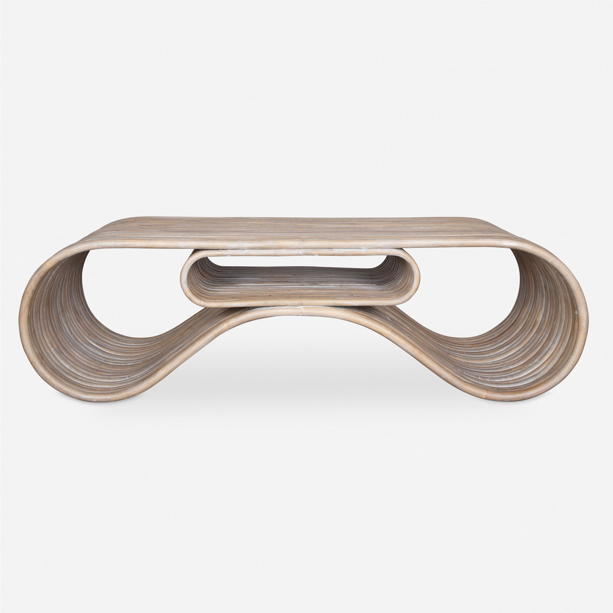 Montrose Rattan Coffee Table, Furniture by Uttermost, 58" width x 17.25" height x 22.5" depth View 1