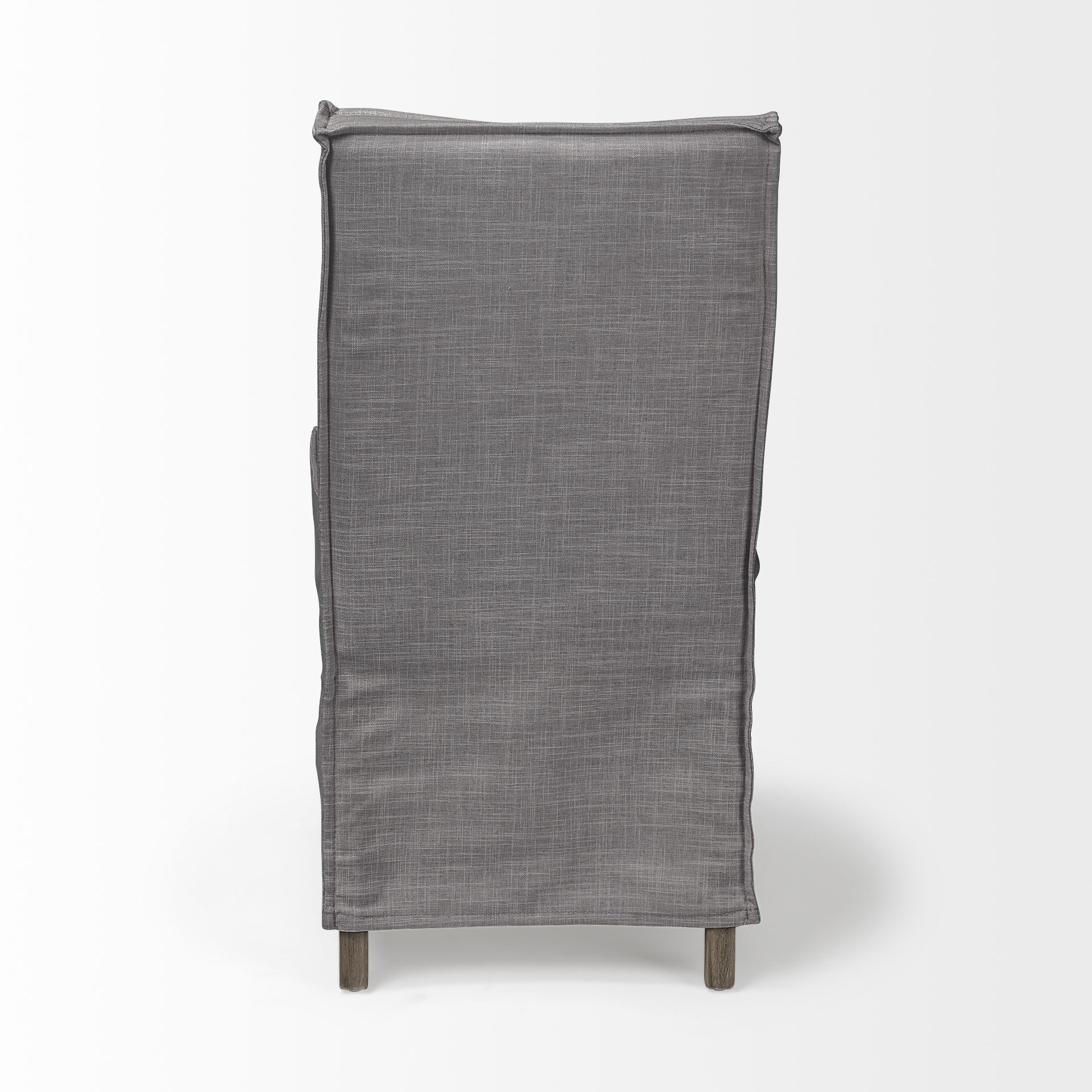 Elbert I Grey Fabric Slip-Cover Brown Wooden Base Dining Chair large image 