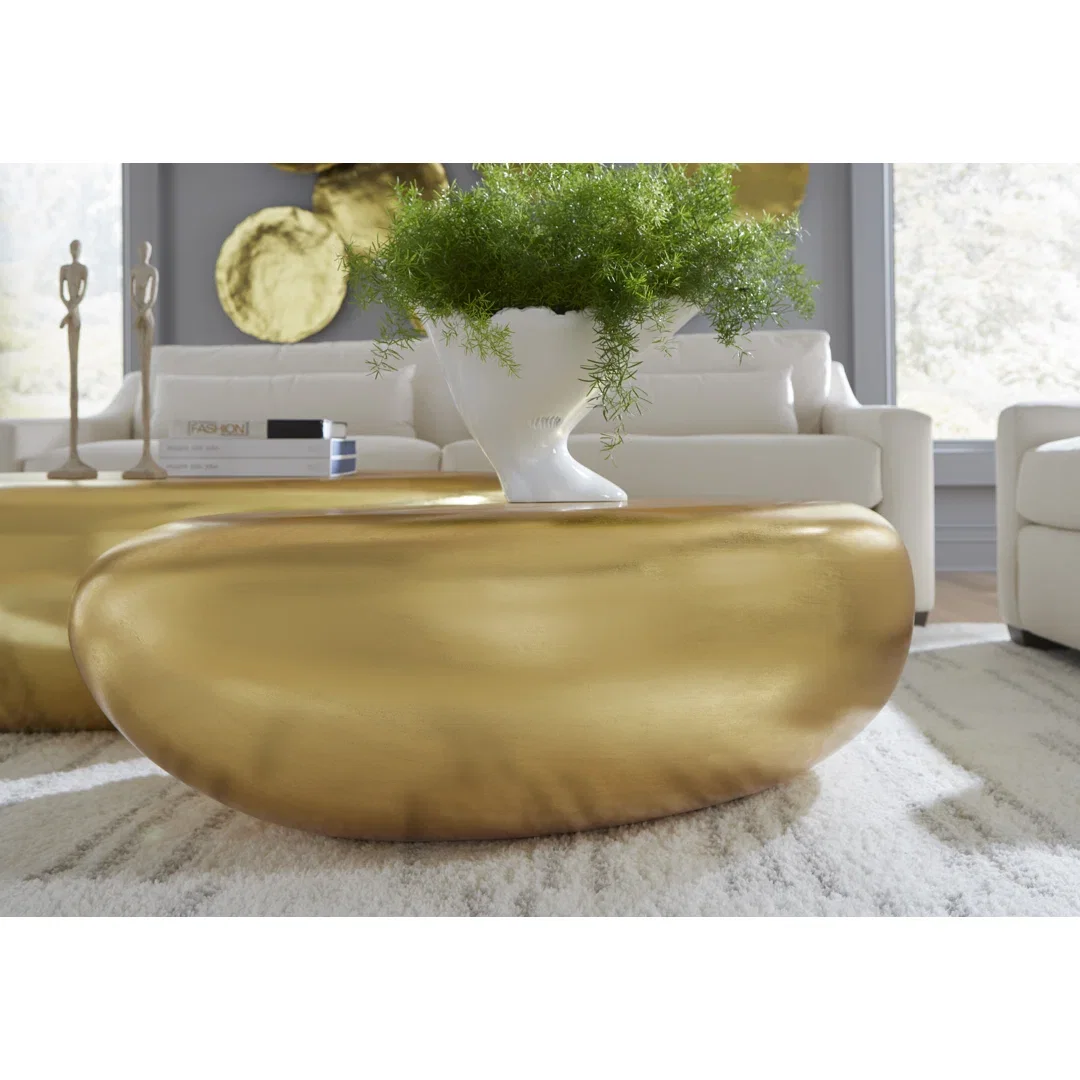 River Stone Coffee Table, by Phillips, 42" width x 14" height x 26" depth View 2