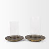 Vivian Gold Metal and Glass Hurricane Candle Holder (Set of 2) thumbnail 4