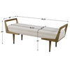 Waylon Modern Ivory Bench, Furniture by Uttermost, 59.25" width x 23" height x 20" depth thumbnail 3
