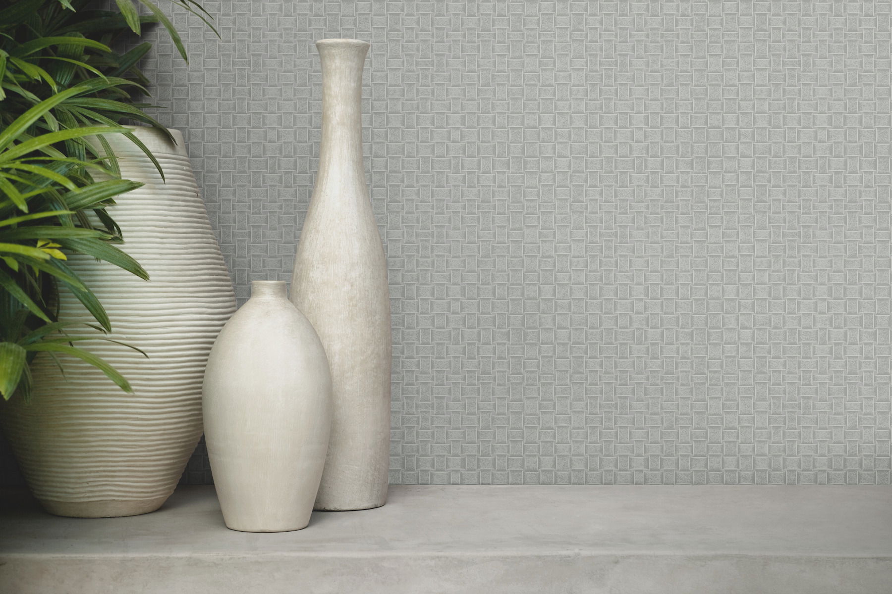 Paradise Island Weave Grey Wallpaper large image 