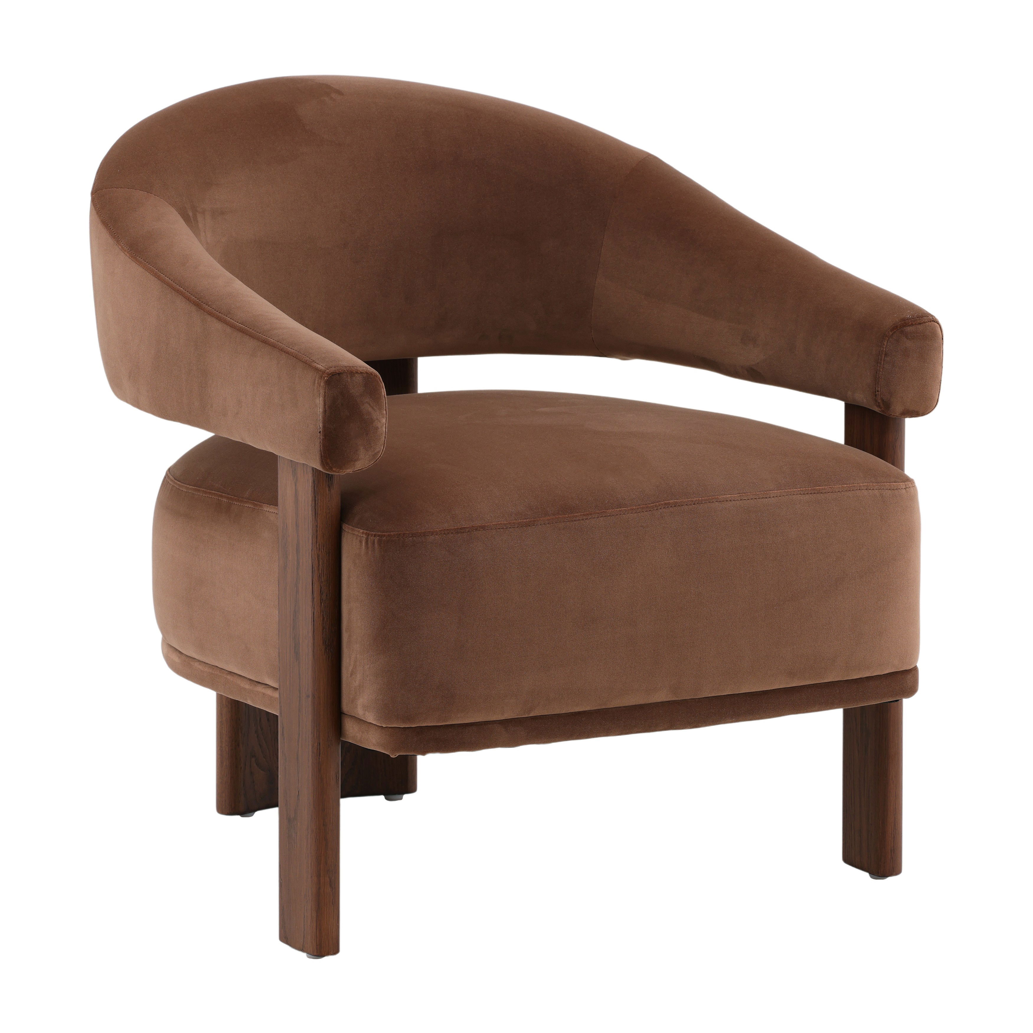 Averie Occasional Chair Brown, Accent Chair by Dovetail, 26.8" width x 29.5" height x 29" depth View 1