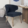 Niles 23.5L x 24.0W x 32.0H Navy Fabric Seat with Medium Brown Wooden Legs Wingback Dining Chair thumbnail 2