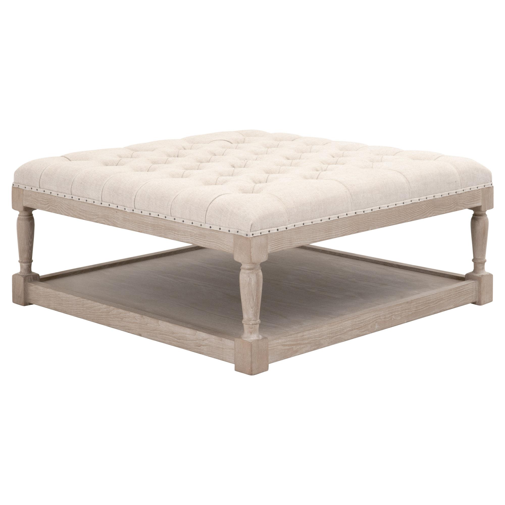Townsend Tufted Upholstered Coffee Table, by Essentials for Living, 39.5" width x 17.75" height x 39.5" depth View 3