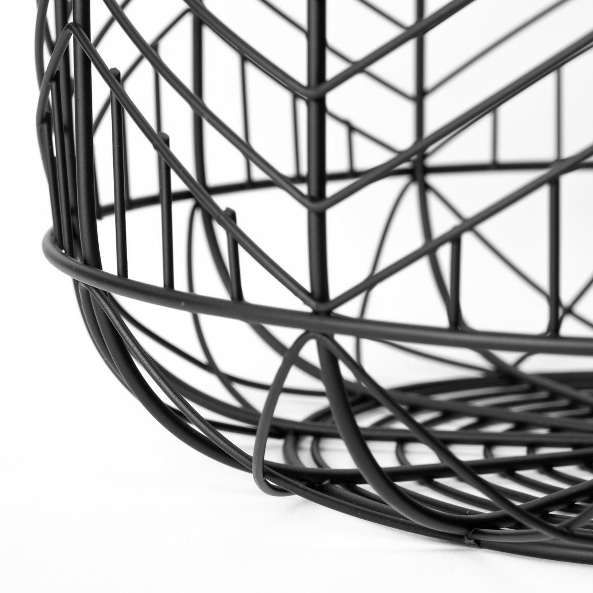 Idris Set of 2 Black Metal Geometric Mesh Bowls, Decorative Bowl by Mercana, 12.01" length x 12.01" width x 8.66" height View 8