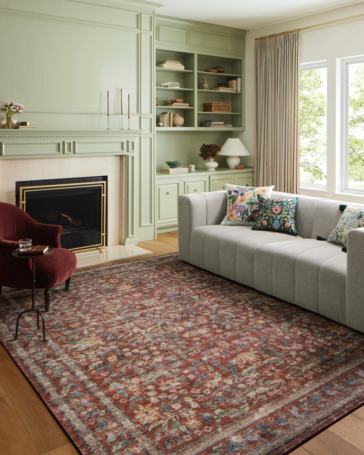 Rifle Paper Co. x Loloi Courtyard Rug, 5' length x 7'6" width View 2