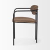 Parker Muted Brown Faux Leather with Black Metal Dining Chair thumbnail 3