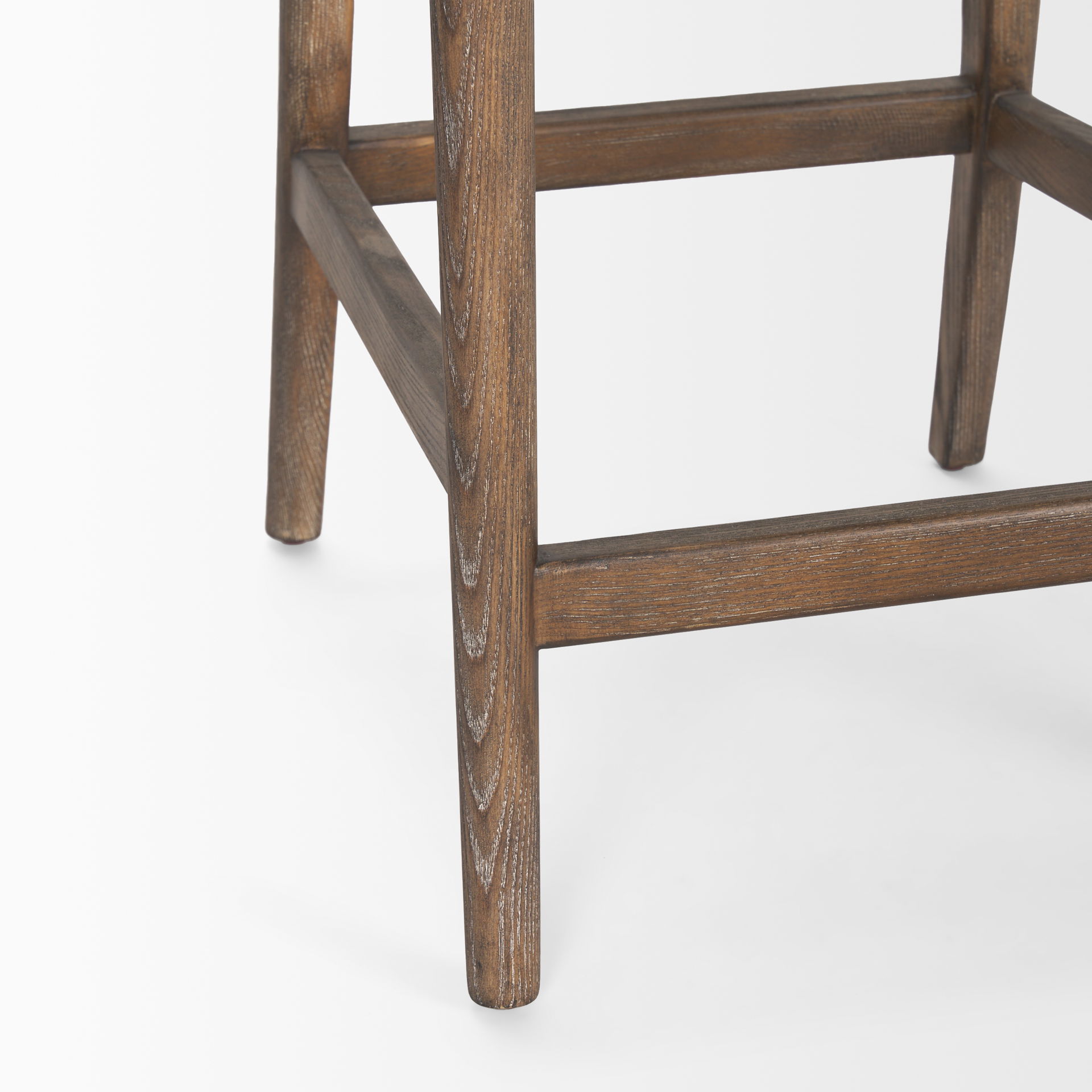 Elle Rounded Caneback Medium Brown Wood with Oatmeal Fabric Counter Stool large image 