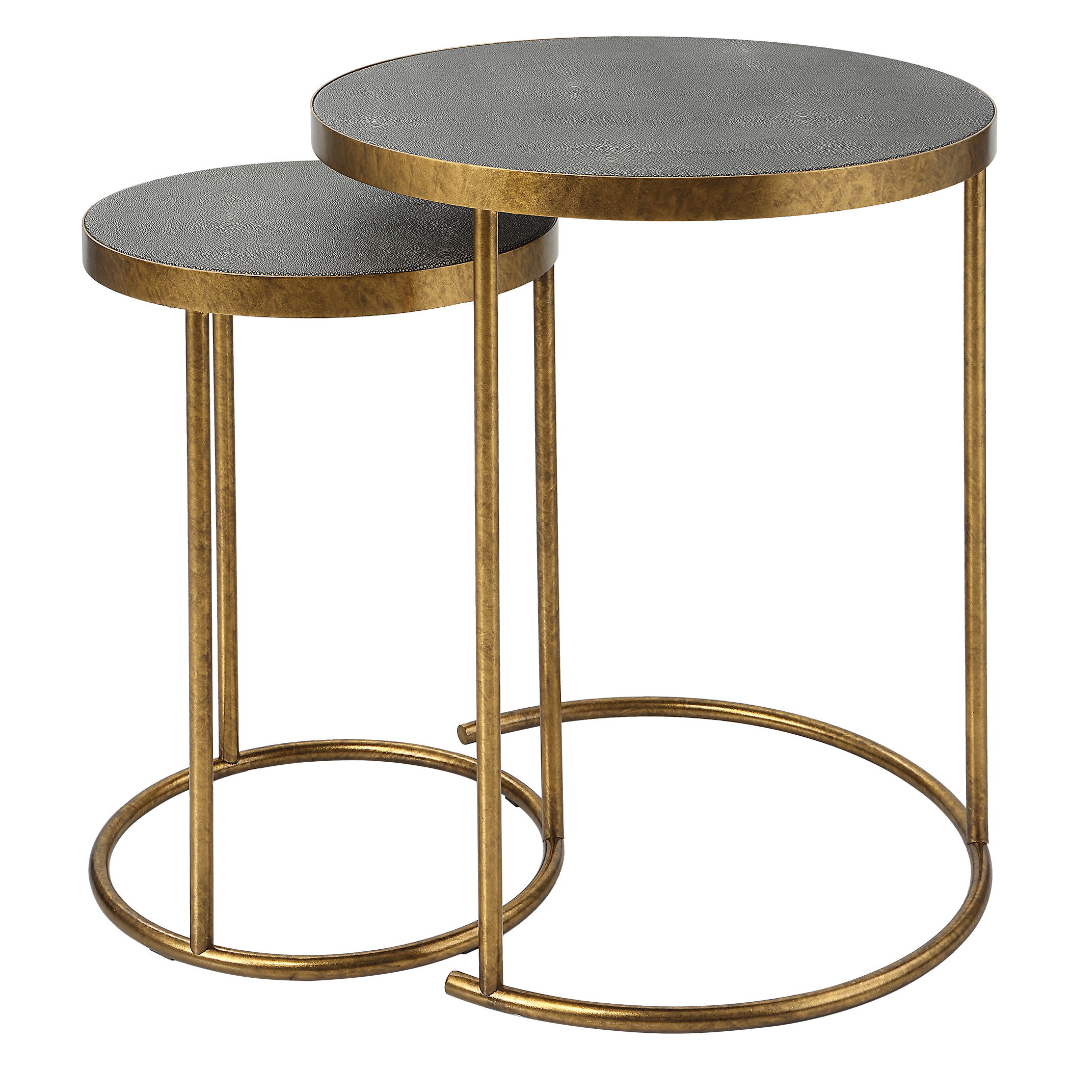 Aragon Brass Nesting Tables, S/2 large image 