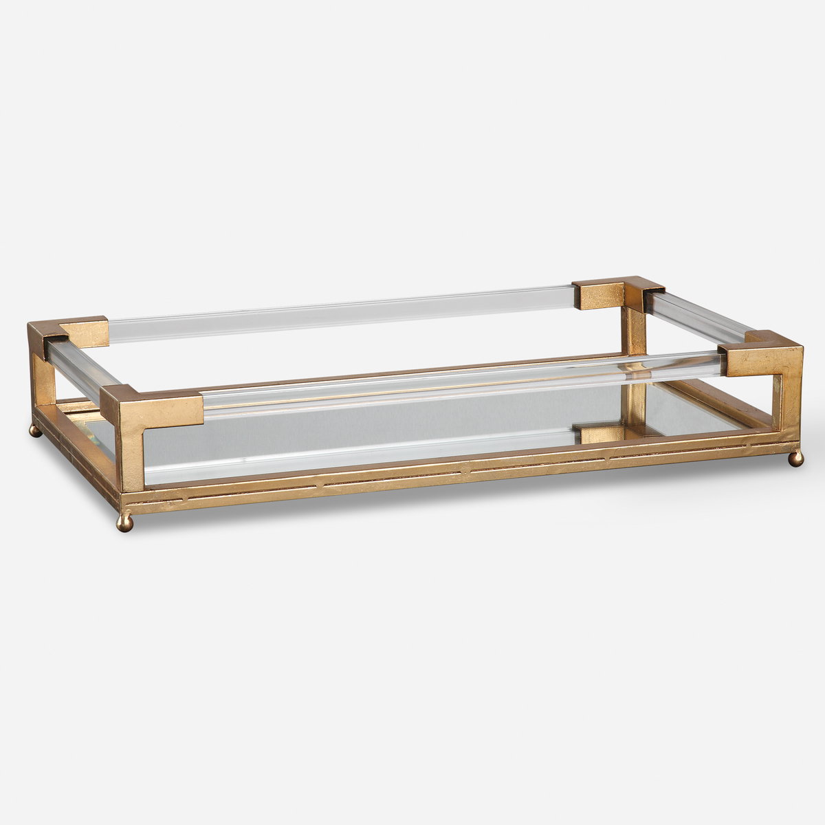Balkan Mirrored Tray, Decorative Tray by Uttermost, 24.25" width x 4.5" height x 14.5" depth View 1