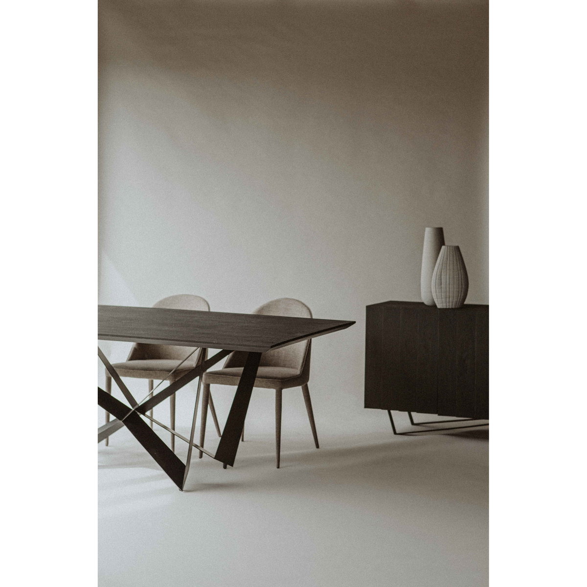 Burton Dining Chair Light Grey - Set Of Two, by Moe's Home, 19" width x 33" height x 22" depth View 9