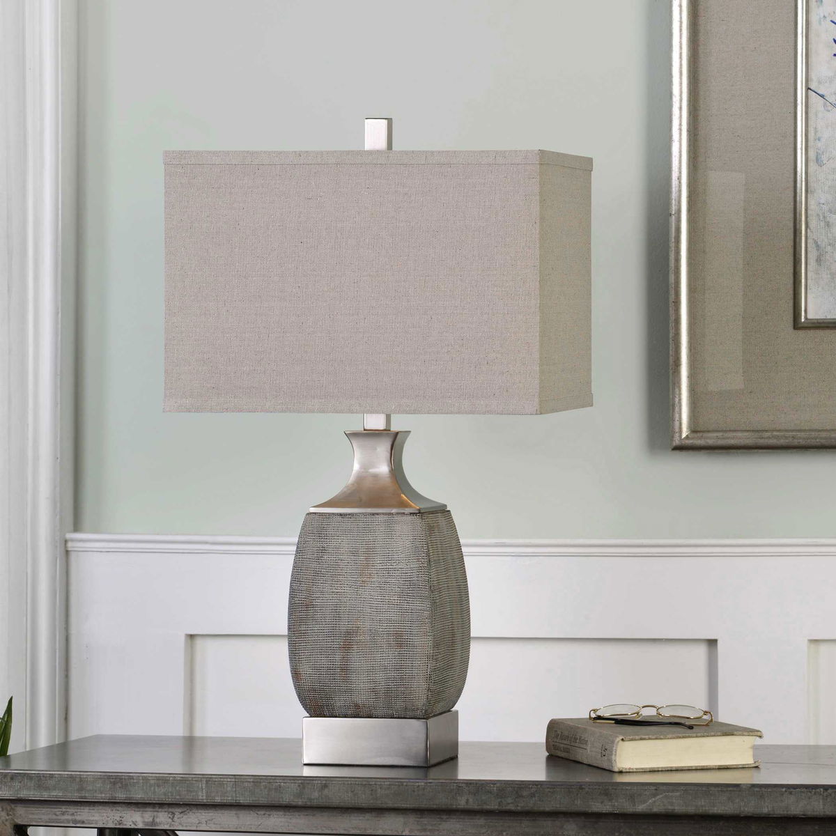 Caffaro Rust Bronze Table Lamp, by Uttermost, 16" width x 27.5" height x 10" depth View 2