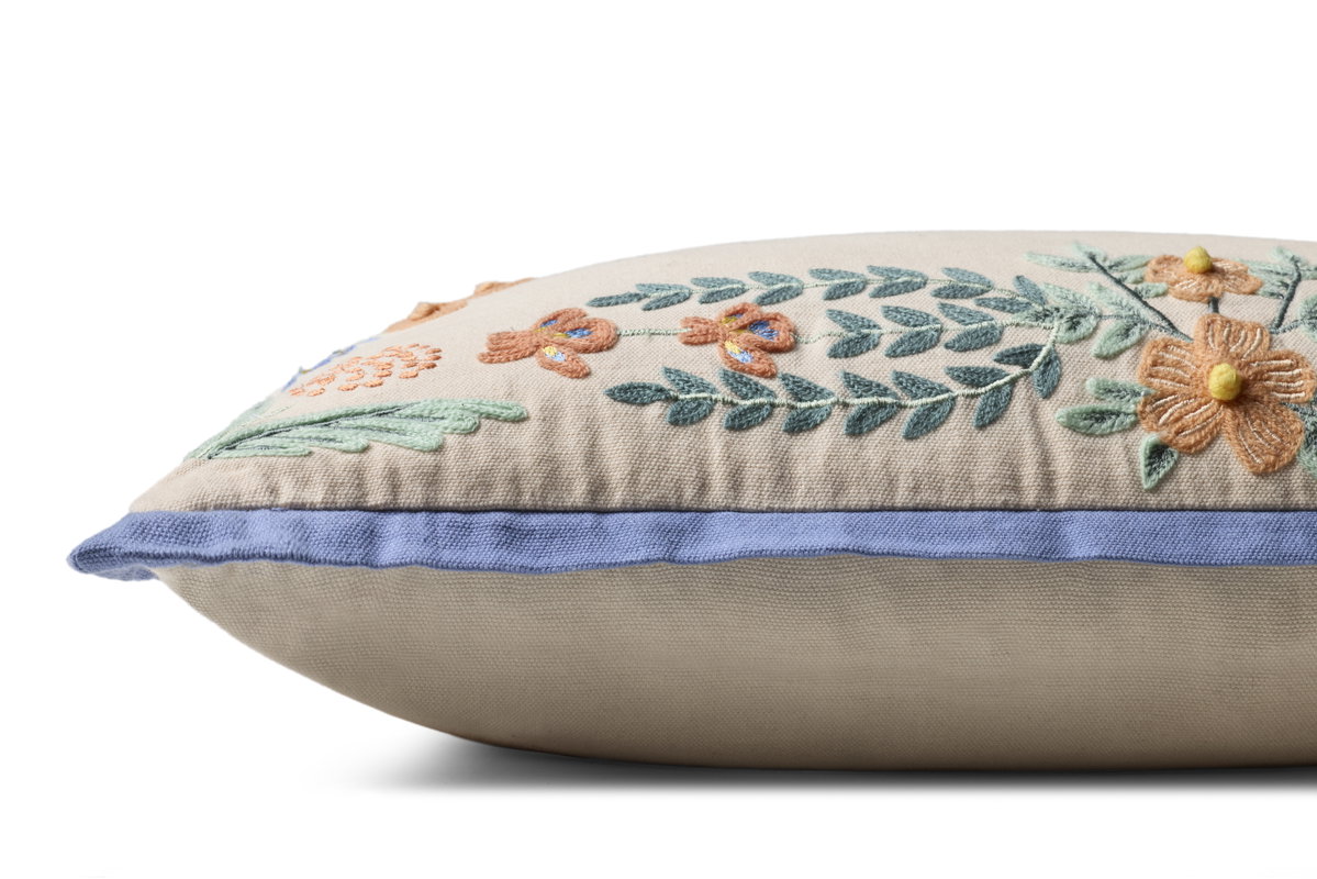 Rifle Paper Co. x Loloi Willow Border Pillow, Decorative Pillow, 22" length x 22" width View 2