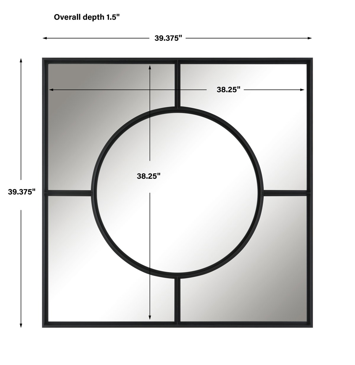 Spurgeon Square Window Mirror, by Uttermost, 3'3.37" width x 3'3.37" height x 1.5" depth View 3