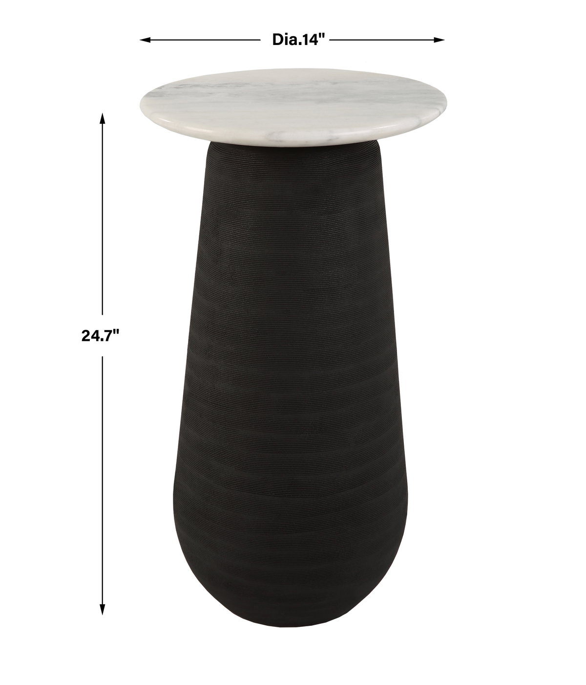 Total Eclipse Marble Accent Table, Side & End Table by Uttermost, 14" width x 24.7" height x 14" depth View 3