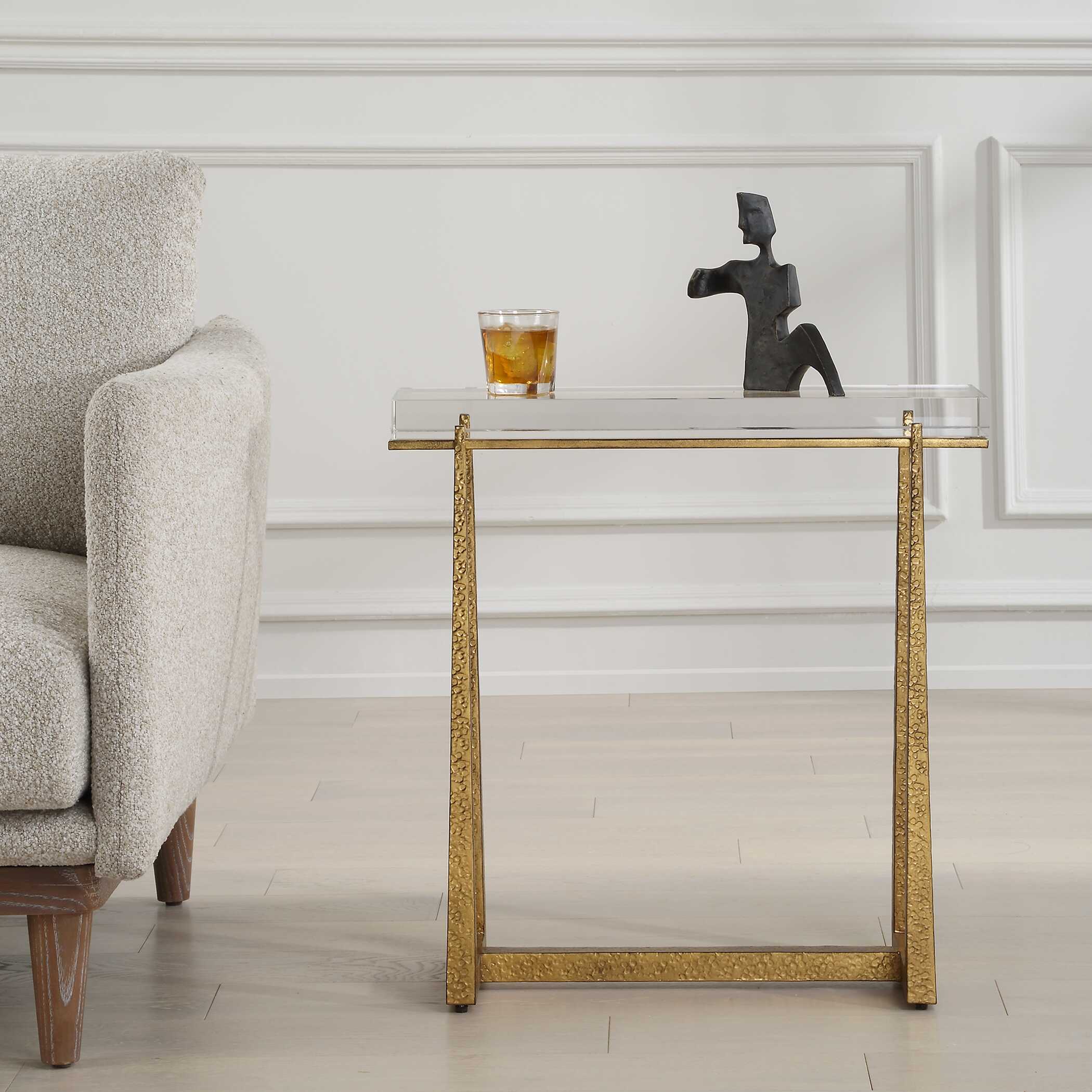 Midas Thick Crystal Accent Table large image 