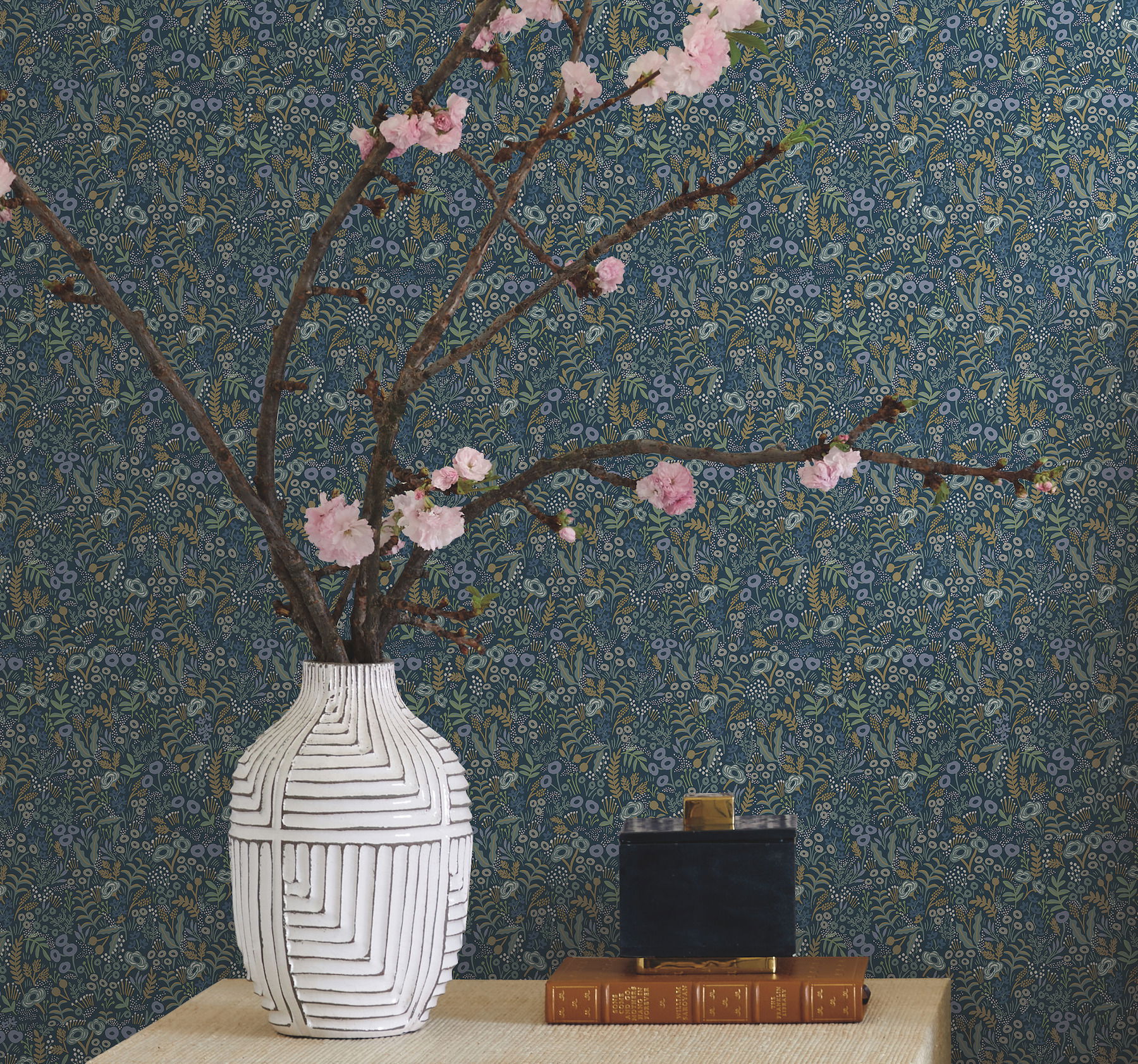 Tapestry Indigo Wallpaper large image 