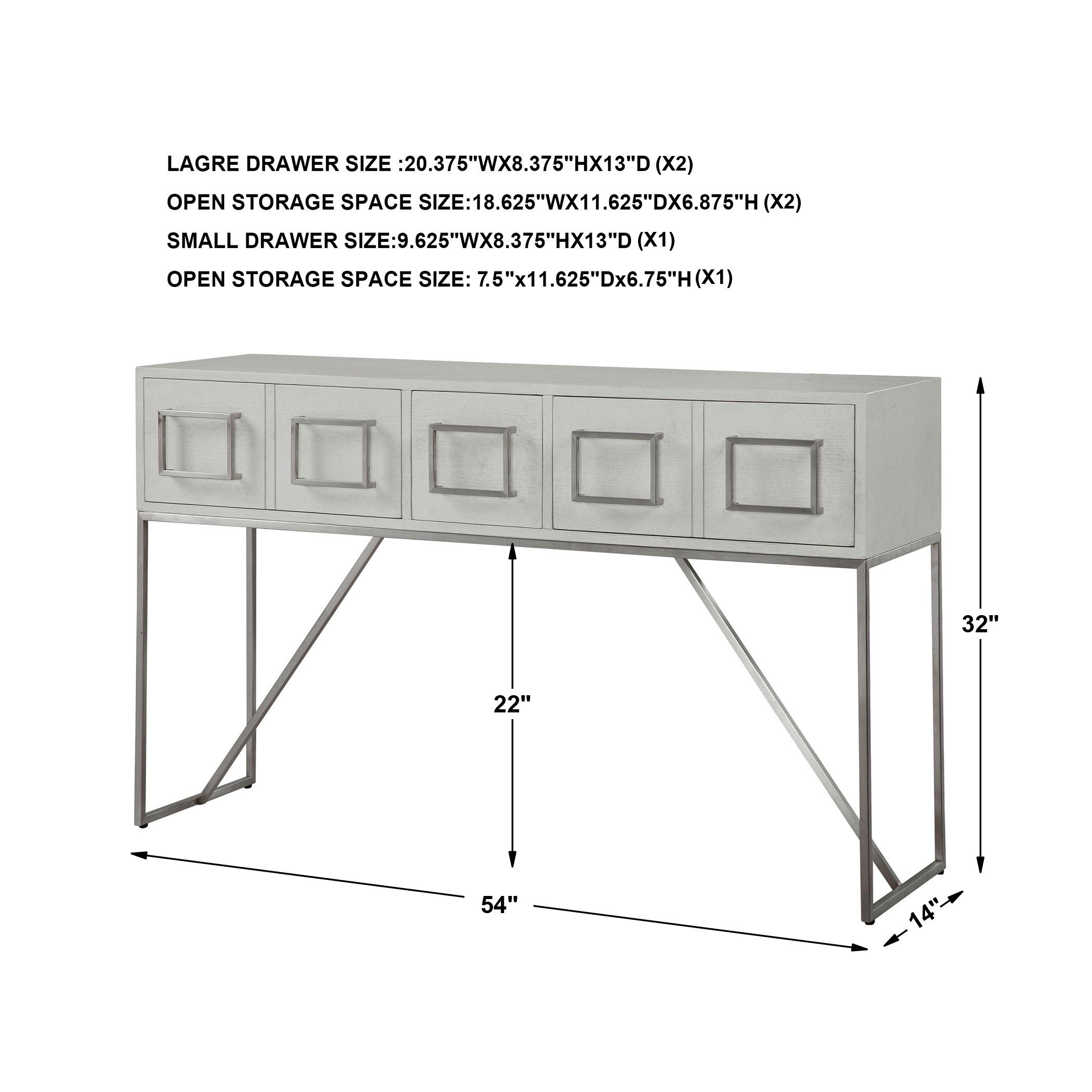 Abaya White Console Table large image 