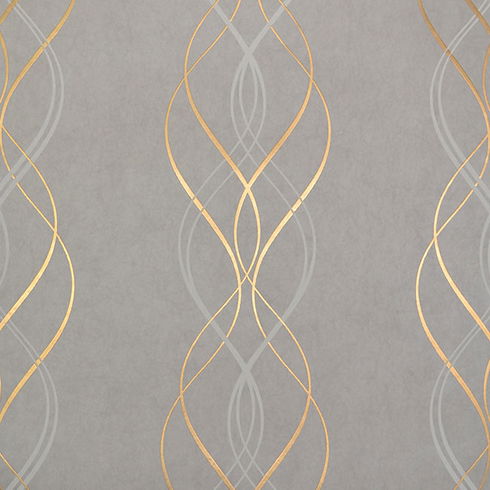 Aurora Grey & Gold Wallpaper