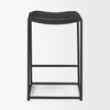 Taniel Backless 27.25in Seat Counter Stool | Black Leather with Metal, Counter & Bar Stool by Mercana, 18" length x 16" width x 27.75" height thumbnail 7