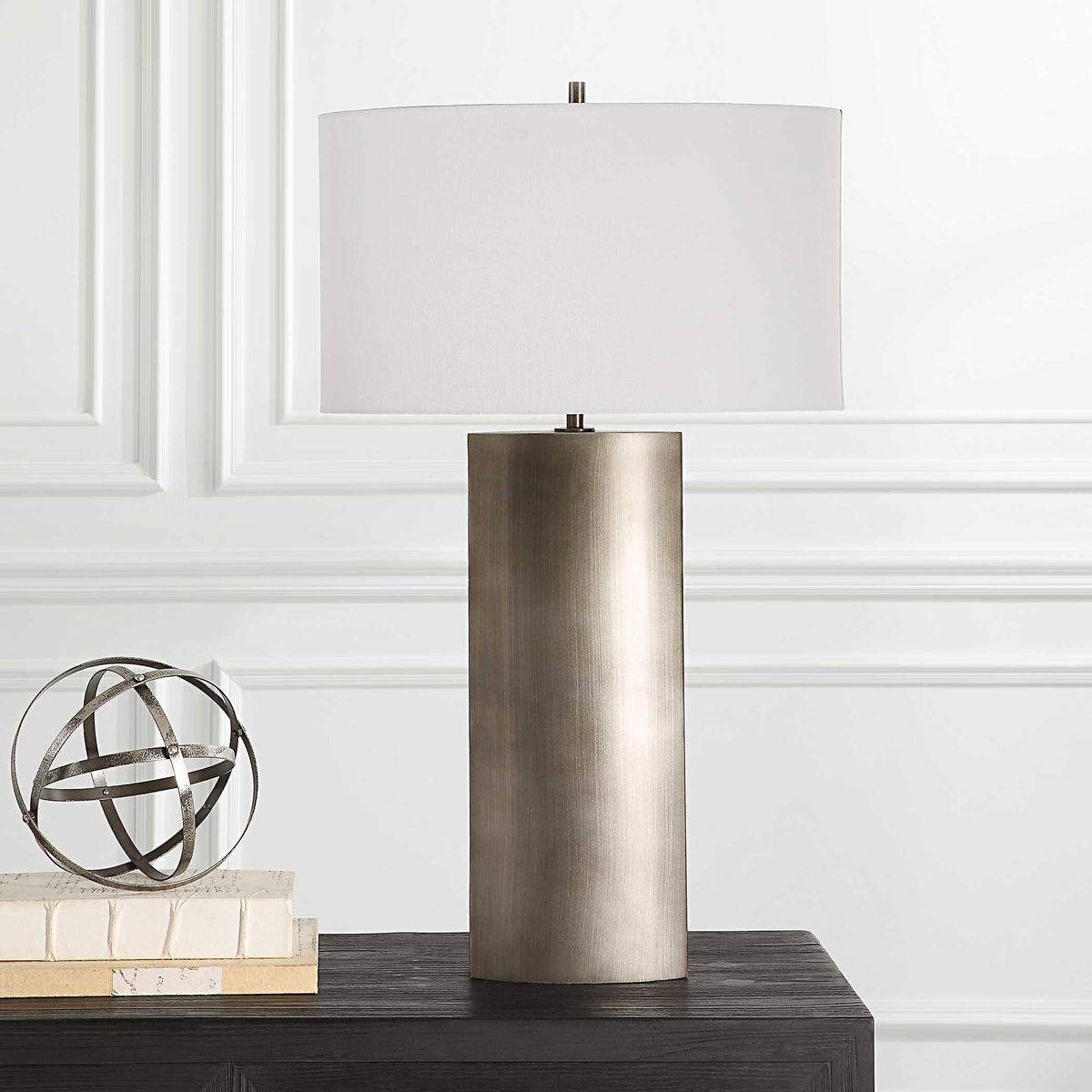 V-Groove Modern Table Lamp, by Uttermost, 19" width x 32.5" height x 10" depth View 2