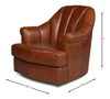 Scoth Swivel Chair In Distilled Leather, Seating by Sarreid, 35" length x 39" width x 35" height thumbnail 15