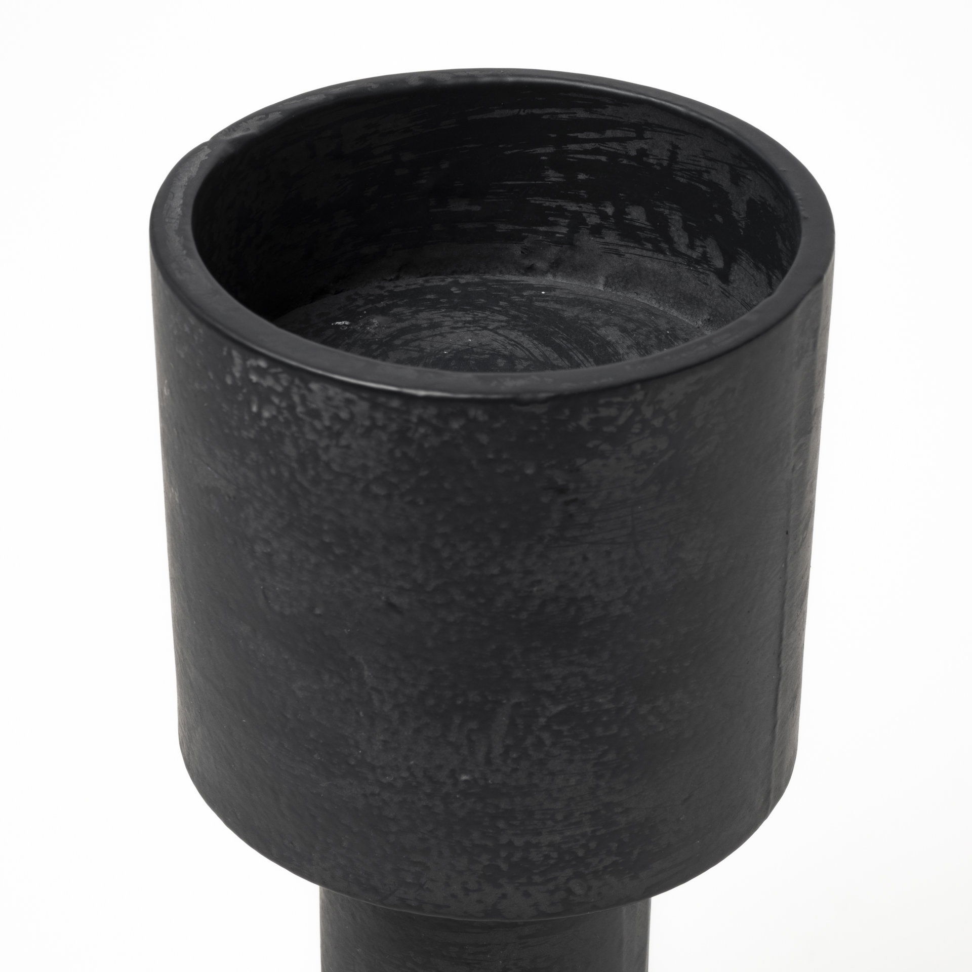 Bolton I  Black Metal Table Candle Holders, Candles & Candle Holder by Mercana, 3.94" length x 3.94" width x 10.63" height View 10