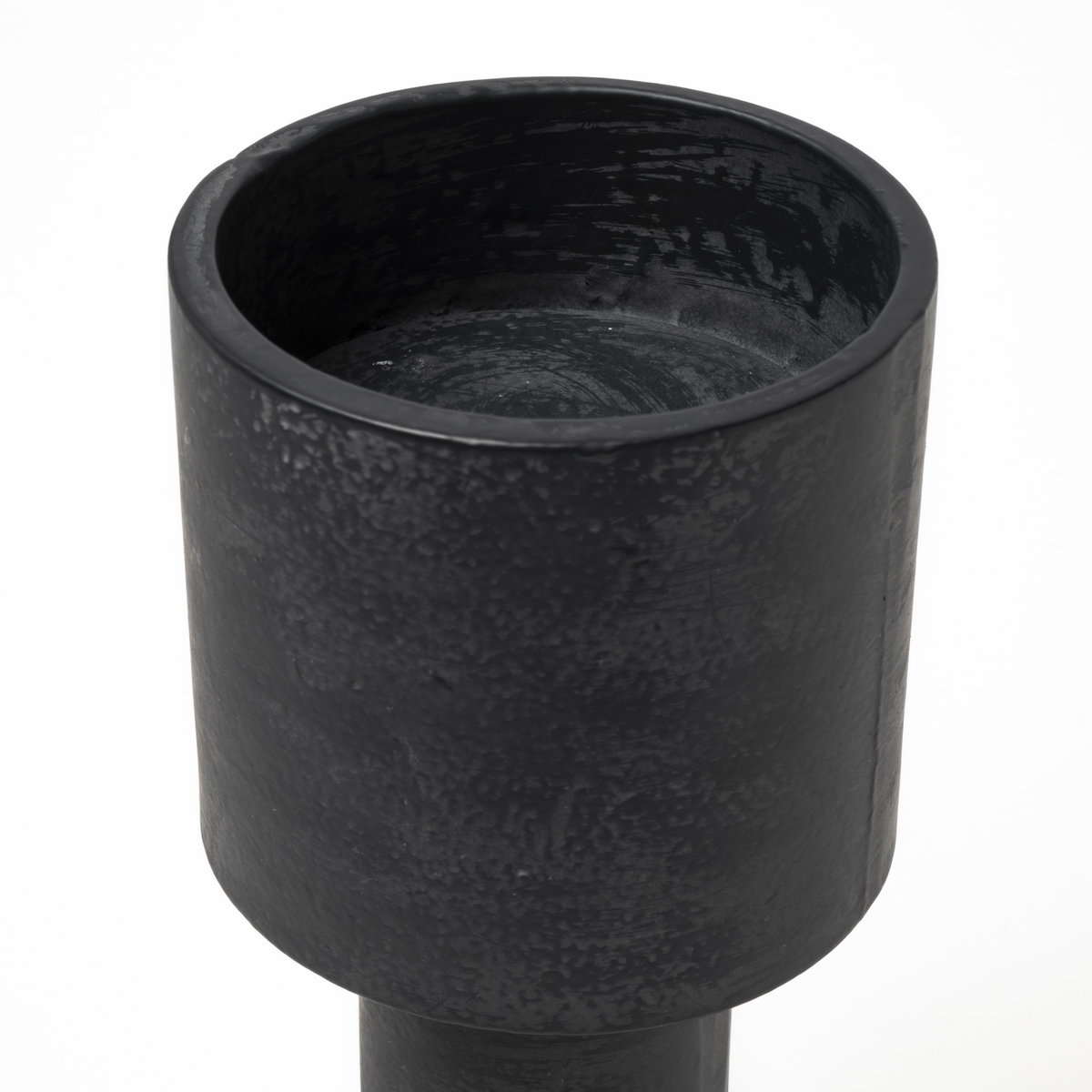 Bolton I  Black Metal Table Candle Holders, Candles & Candle Holder by Mercana, 3.94" length x 3.94" width x 10.63" height View 10