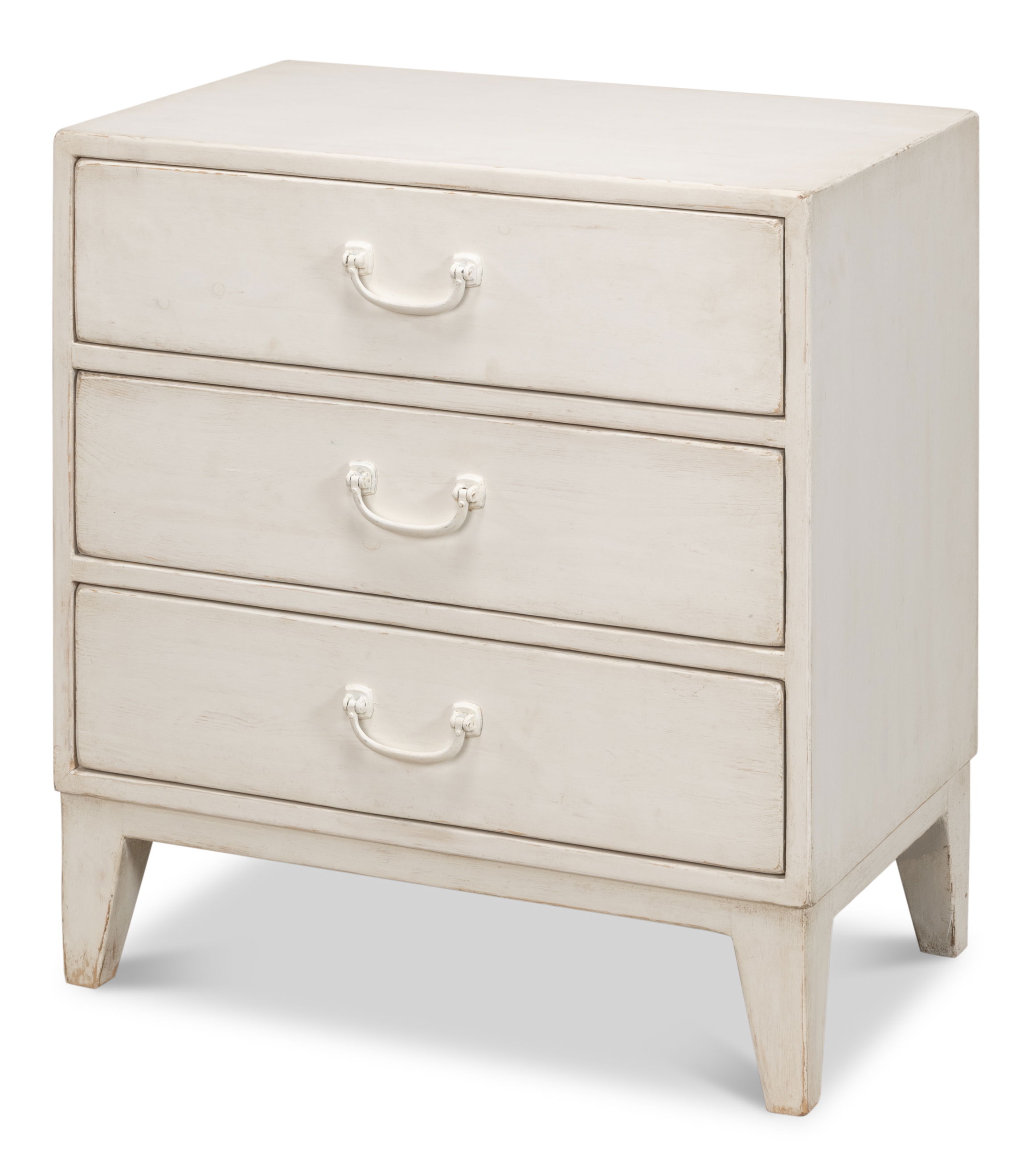 Willow 3 Drawer Commode, Antique White, Cabinets & Chest by Sarreid, 26" length x 16" width x 28" height View 14