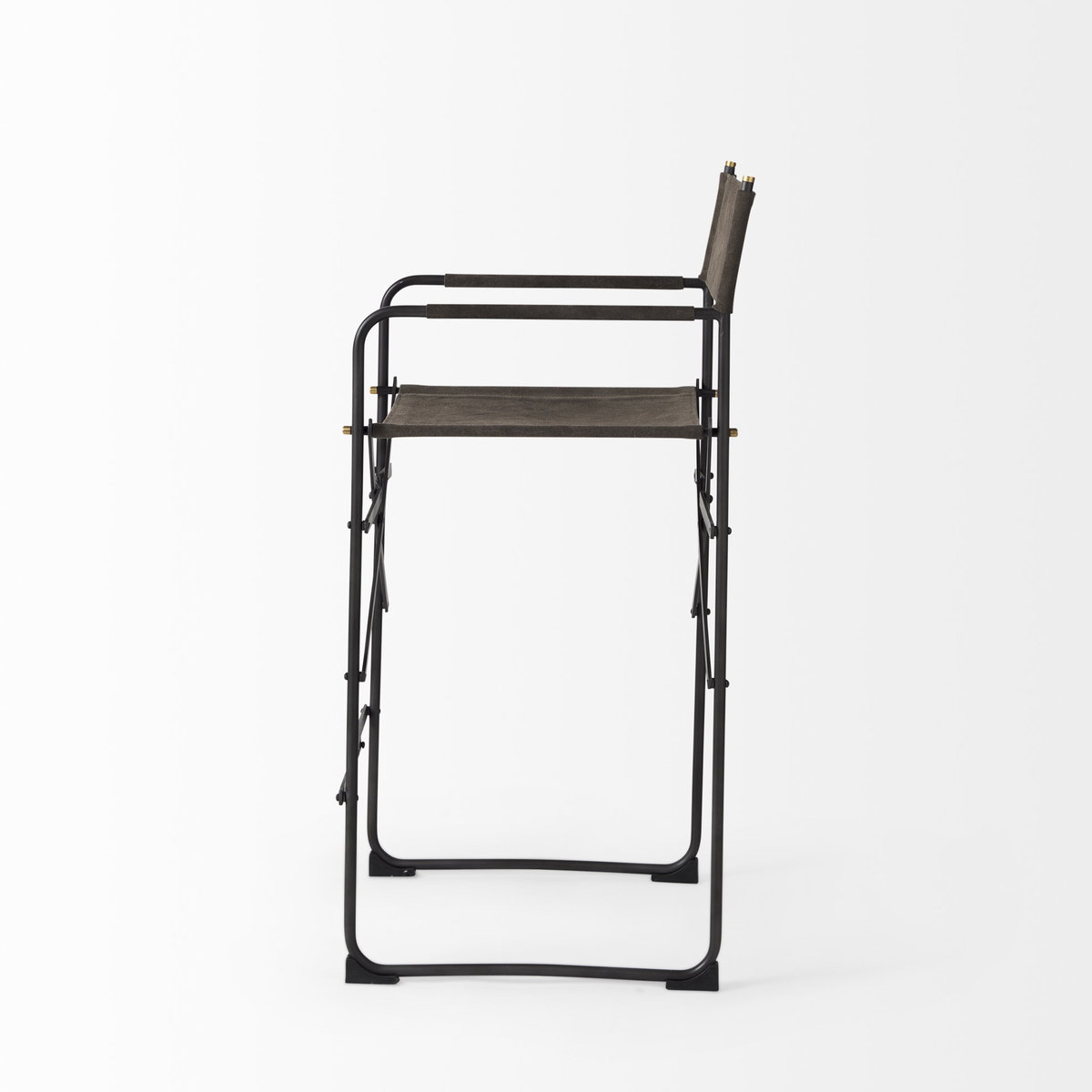 Direttore Backless 40.2in Seat Bar Stool | Brown/Gray Suede with Metal, Counter & Bar Stool by Mercana, 19.3" length x 20" width x 40.2" height View 4