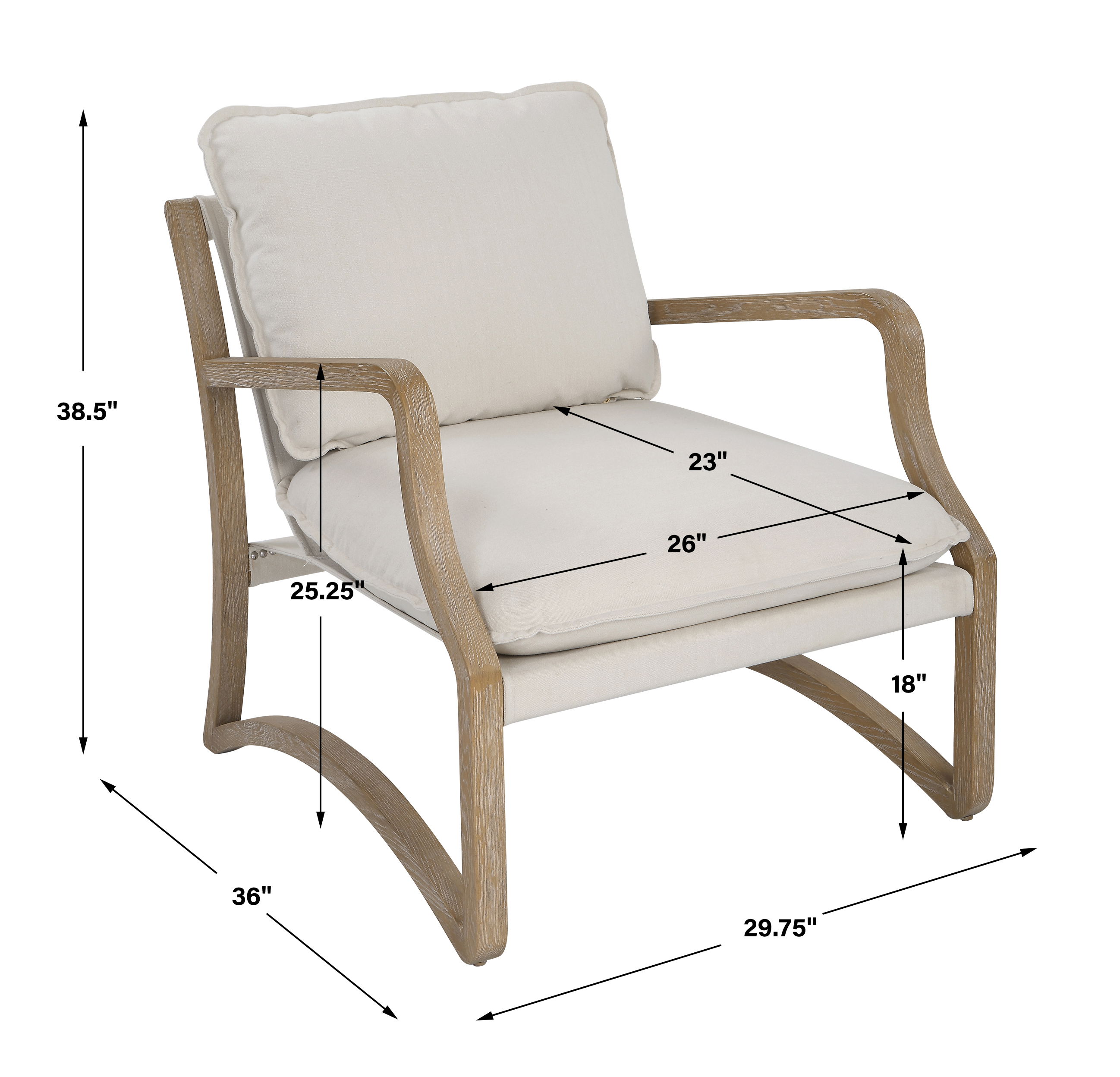 Melora Solid Oak Accent Chair large image 