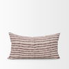 Jenna Beige with Merlot Print Linen Lumbar Decorative Pillow Cover thumbnail 2